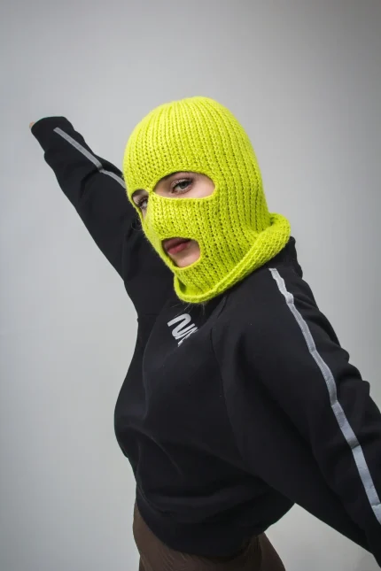 Custom Neon Green Knit Balaclava | Fashion Ski Mask