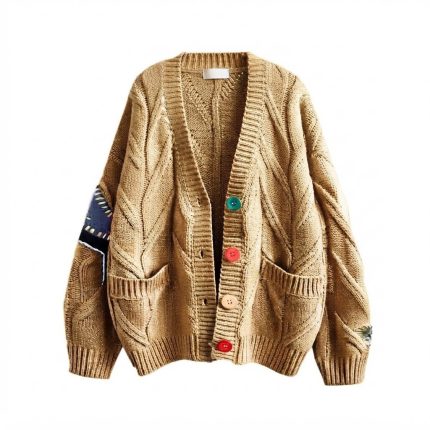 Custom Cable Knit Cardigan Sweater for Fashion Brands & Private Label